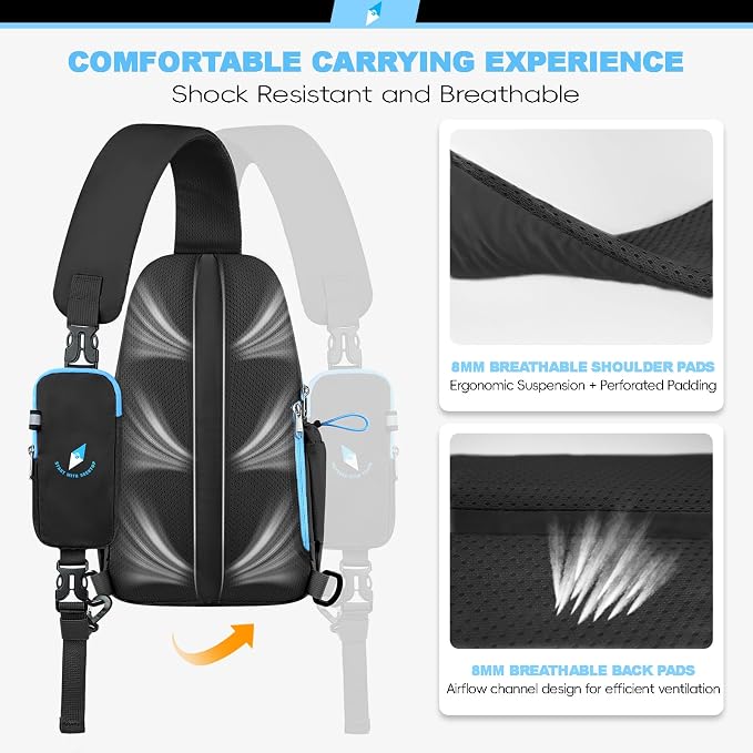 Seektop RFID Anti-Theft Crossbody Bag Sling Backpack for Women & Men, Casual Chest Daypack for Daily Travel - Image 4