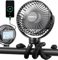 FRIZCOL Portable Stroller Fan, Use As Power Bank, 65H 12000mAh Battery Operated Fan Flexible Tripod Baby Car Seat Fans with Timming, Personal Mini Handheld/Desk/Small Clip On Fans For Stroller by FollowUsGetMoreInfoNow