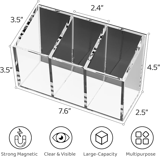 Drink Packet Organizer, Magnetic Water Packet Organizer for Fridge, Premium Acrylic Drink Mix Holder Container with 3 Compartments for Kitchen Organizers and Storage - Image 7