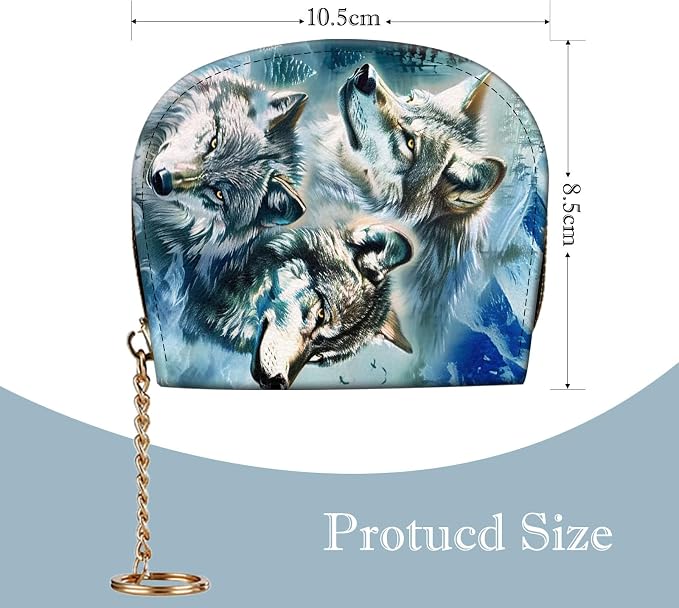Women's Slim RFID Wallet – Compact Leather Card Holder Wallet for Women, 9 Card Slots RFID Blocking Credit Card Organizer, Small Travel Wallet - Mountain Wolf Pack - Image 2