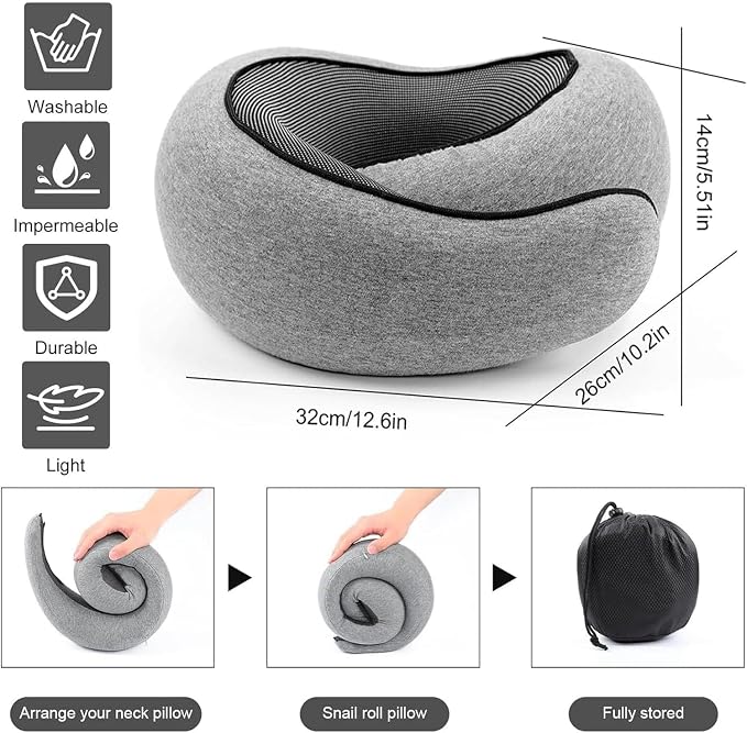 WEERSHUN Travel Pillow for Airplanes, 2026 New Memory Foam Neck Pillow with Chin Wrap for Traveling, Suitable for Airplanes, Offices and Cars - Image 2