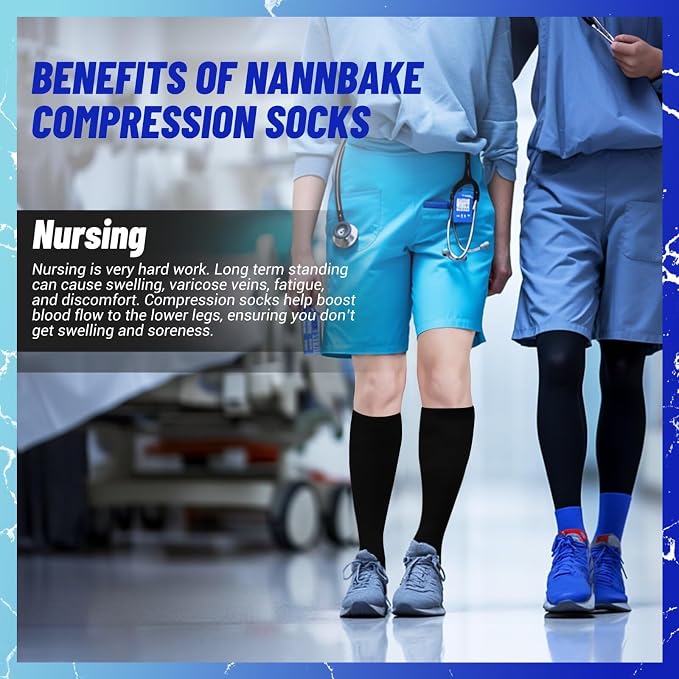 3 Pairs Compression Socks for Women & Men 15-20 mmHg, Knee High | Best Support for Cycling Athletic Hiking Running - Image 4