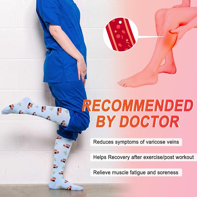 4 Pairs Compression Socks for Women Circulation-Best Support for Nurses,Running,Athletic,Travel - Image 3