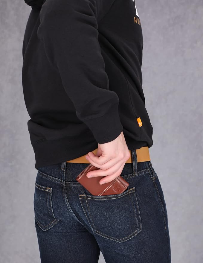 Timberland Men's Genuine Leather RFID Blocking Trifold Wallet - Image 2