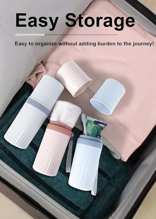Toothbrush Travel Case, Grey Toothbrush Holder Travel | Large Travel Toothbrush Cup Case, Portable Travel Toothbrush Container for Traveling, Camping, Business, and School - Image 7