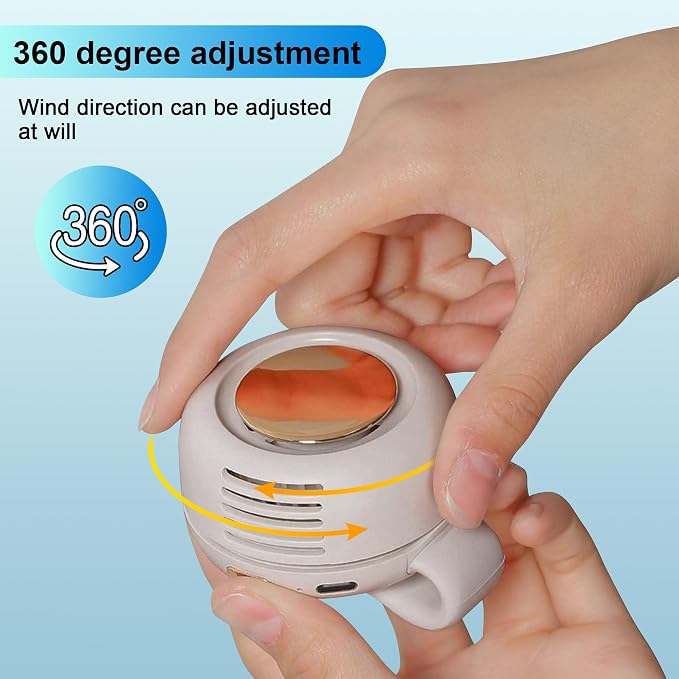 lfcforld Portable Electric Mini Bladeless Fan, Silent Mini Adjustable Clip-On USB Rechargeable Fan, 3-Speed Ultra-Quiet Personal Cooling Fan - Image 5