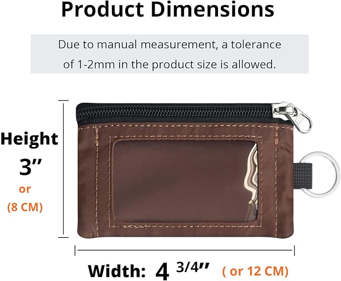 RFID Blocking Travel Wallet with Adjustable Lanyard, Small Nylon Zipper Pouch and Badge Holder for ID, Credit Cards, Cash, Keys, Commuters (Coffee) - Image 3