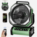 Socool Camping Fan with Light, 20000mAh Rechargeable Battery Fan with Remote, 112Hrs & 8 Speeds, Digital Display, Timer, Auto Oscillation, 270° Pivot & Hook for Outdoor Tent, Hurricane, Power Outage by Socoolfancoolinhand