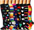 CHARMKING Compression Socks for Women & Men Circulation (8 Pairs) 15-20 mmHg Best Calf Socks Support for Athletic Cycling by CHARMKING