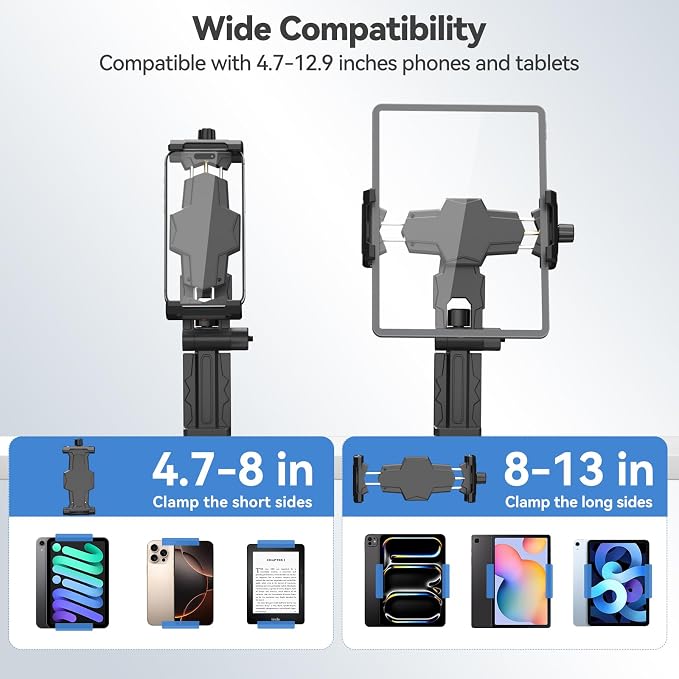 KDD Airplane Tablet Holder Mount, Adjustable Travel Essentials iPad Phone Stand with 360 Degree Rotation, Portable Tesla Model 3/Y Car Headrest Mount Compatible with iPad, Cell Phone - Image 5