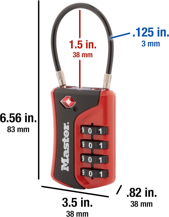 Master Lock 4697D Set Your Own Combination TSA Approved Luggage Lock, 1 Pack, Colors May Vary - Image 4