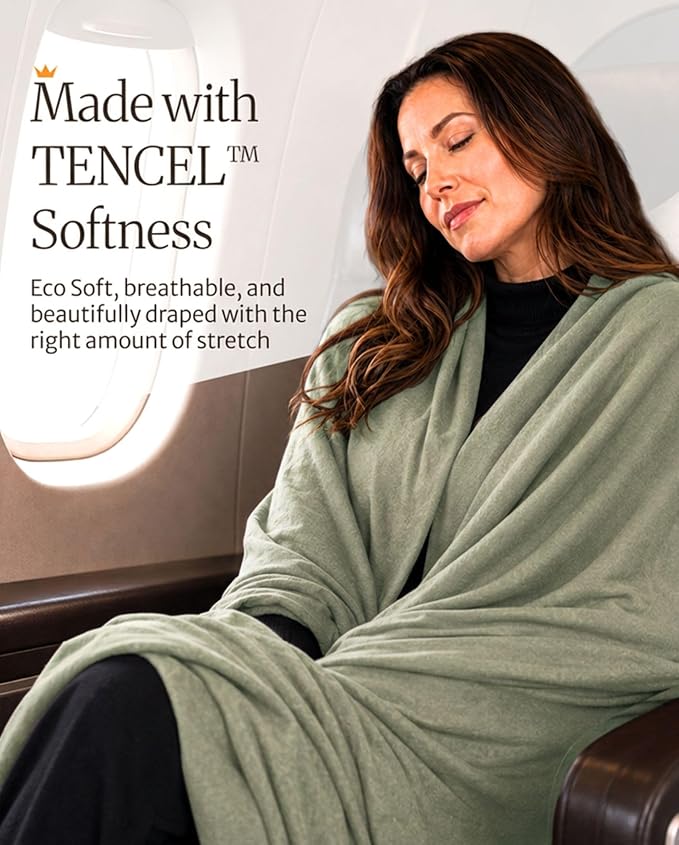 Pashmina Shawl Wraps for Women | USA Made Travel Scarf for Women | Lightweight & Soft Pashmina | Evening Dresses | Travel Scarf Airplane | UPF 50+ Sun Protection | 68x35in - Image 5
