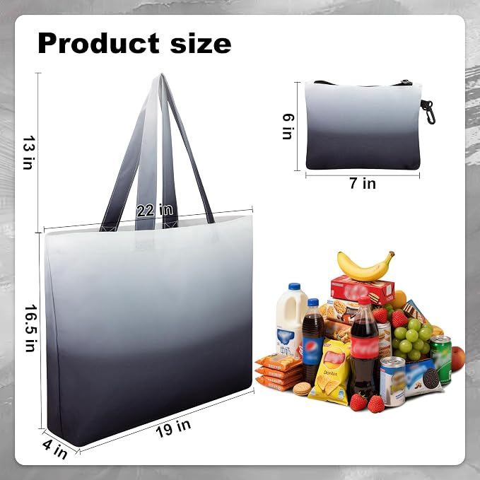 HOLYLUCK Tote Bag with a Detachable Small Bag, Foldable Reusable Grocery Bags 20L Shopping Bag - Image 3