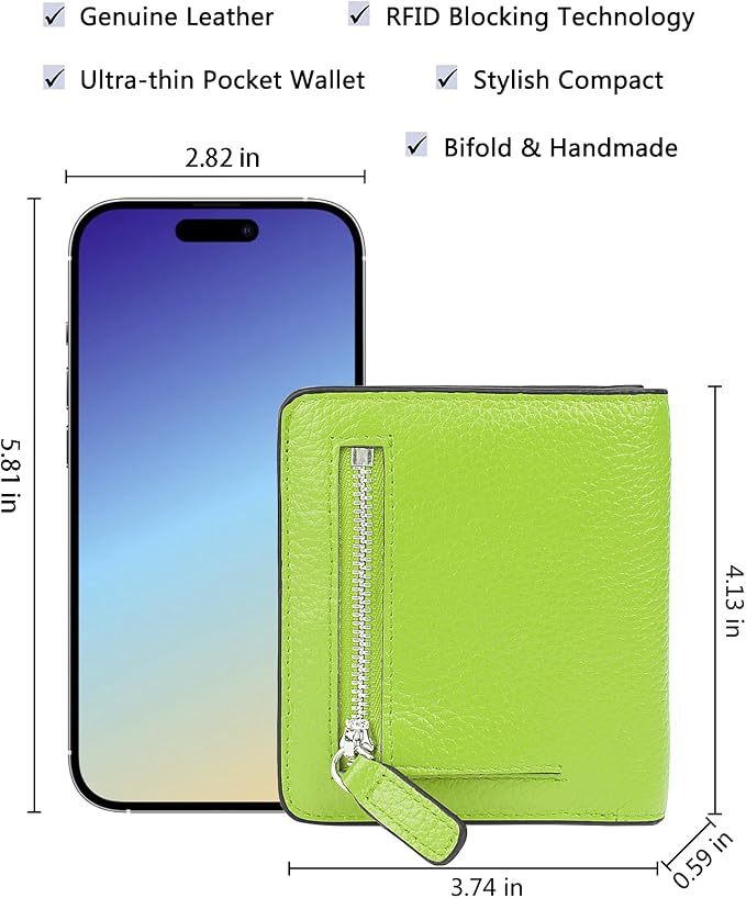 Small Leather Wallet for Women, Ladies Credit Card Holder RFID Blocking Women's Mini Bifold Pocket Purse - Image 5