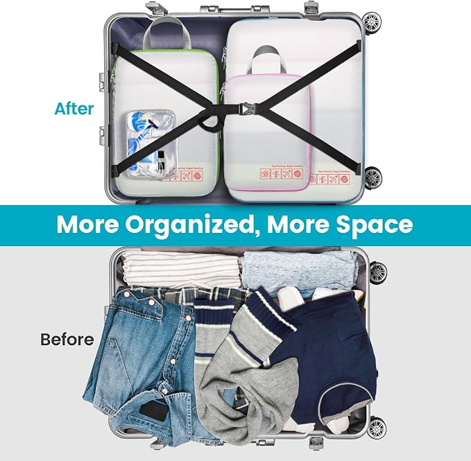 Cambond Compression Packing Cubes for Travel - Luggage Suitcase Organizer | Compression Zip Design for Space-saving, Expandable, Lightweight, Keep Clothes Sorted, Luggage Space Tidy, Carry on Pack Fast - Image 4