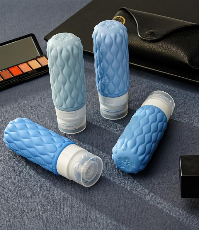 3.4oz Silicone Travel Bottles for Toiletries Refillable Liquid Accessories | for Shampoo and Conditioner, TSA Approved Leakproof Squeeze Bottles Travel-friendly with Labels/Clear Bag - Image 6