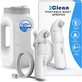2Clean Portable Bidet, USB Rechargeable High Pressure Travel Sprayer, Home | 2.5L water container with adjustable spray and wall bracket. Lightweight portable bidet for travel, home, camping, and work. by DailyHabitsBetterHygiene