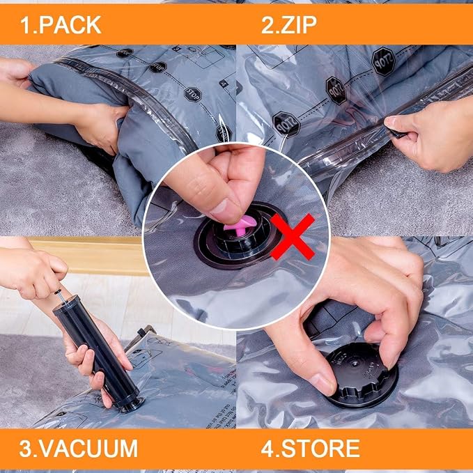 GONGSHI Vacuum Storage Bags, Space Saver Seal Bags For Clothing, Travel Luggage,Blankets, Comforters, Pillows, Clothes Storage.10 Small - Image 4