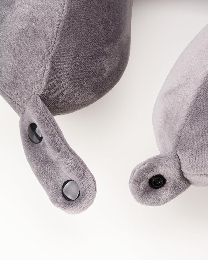 Brookstone Neck Travel Pillow - Lightweight Contoured Memory Foam Stuffable Travel Neck Pillow for Sleeping, Car, & Airplane, Size One Size, Dark Grey | Structured Shape Keeps Your Head Aligned While Seated, Soft Fleece Cover Feels Gentle Against Skin ... - Image 3