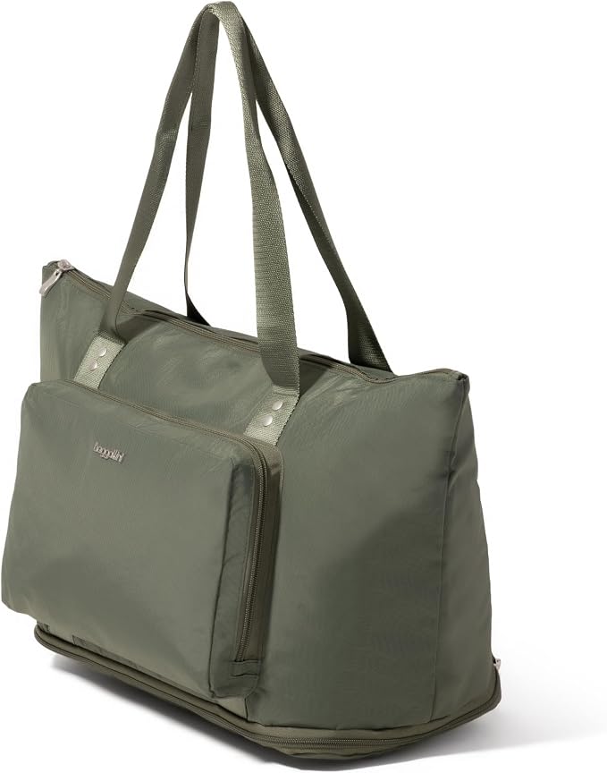 Baggallini Carryall Expandable Lightweight Travel Tote 22" Packable Folding Compact Nylon Washable Weekender w/Luggage Sleeve - Image 9