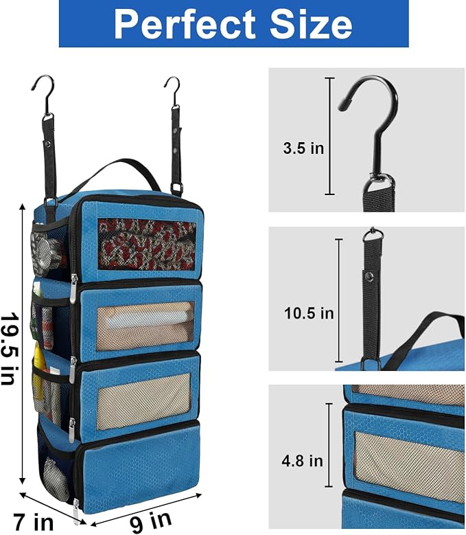 Olosar Suitcase Organizer, Travel Luggage Organizer Portable Hanging Travel Shelves Collapsible Hanging Packing Cubes for Carry on Suitcase - Image 4