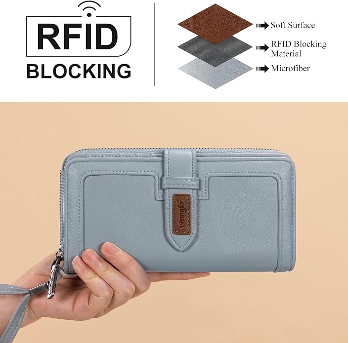 X Wrangler Women's Wallets Bifold Wristlet Wallets for Women Large Capacity Credit Card Wallet with ID Window - Image 6