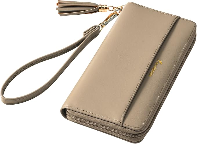 Travelambo Wristlet Wallet Women RFID Bifold Large Capacity Clutch Purse | Tassel, Zipper Coin Pocket, Card Holder Wallet, Gifts for Women by Travelambo