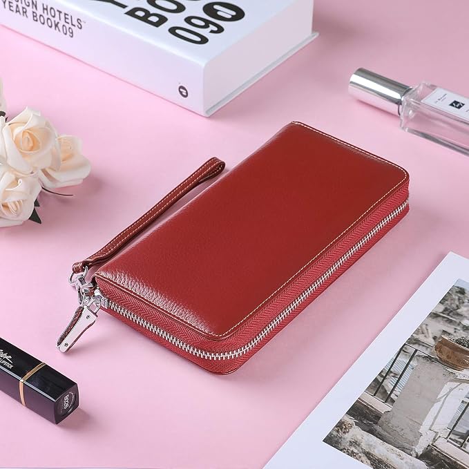 Small Compact Women Wallet RFID Blocking Genuine Leather Bifold Purse with ID Windows - Image 6