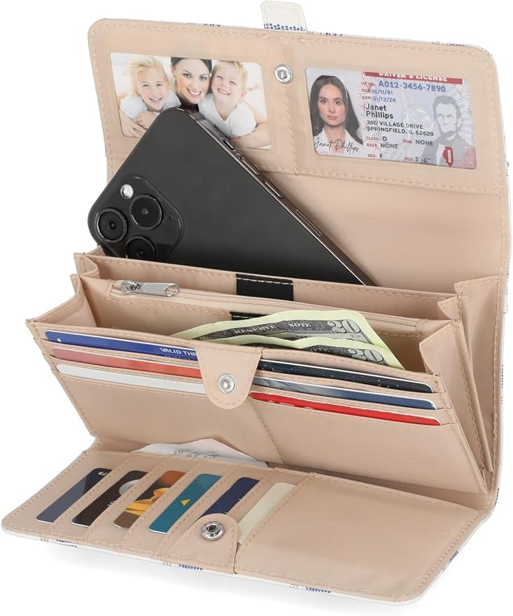 Mundi File Master Womens RFID Blocking Wallet Clutch Organizer With Change Pocket - Image 2