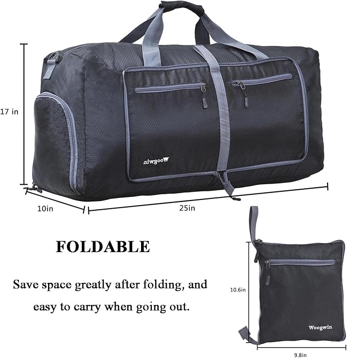 Woogwin Travel Duffel Bag Large Foldable Waterproof Overnight Bag for Beach Swim Bags Pool Sports Gym - Image 2