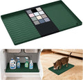 URMONA Waterproof Silicone Under Sink Mat 19'' x 12'' Shelf Liner for Kitchen and Bathroom, Cabinet and Counter Protector, Storage and Organizers, Litter Mat, Pet Cat Puppy Essentials(Green) by URMONA