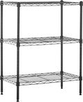 Amazon Basics 3-Shelf Adjustable Heavy Duty Steel Wire Rack Storage Shelving Organizer with Storage Space, Versatility and Ease of Use for Kitchen, Garage, 23.2" L x 13.4" W x 30" H, Black by AmazonBasics