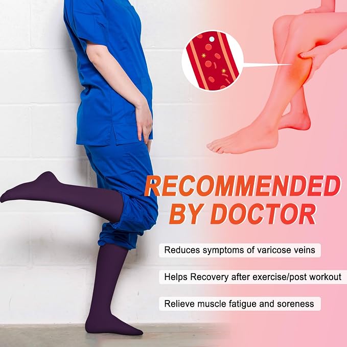 4 Pairs Compression Socks for Women Circulation-Best Support for Nurses,Running,Athletic,Travel - Image 2
