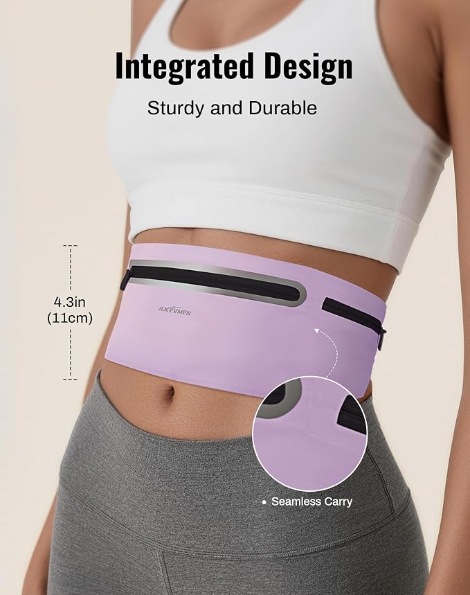 Running Belt for Women & Men-Ultra Light Slim Running Belts | Water-Resistant Phone Holder, 8 Pockets, Adjustable Waist Strap & Reflective Safety for Running, Hiking & Fitness - Image 2