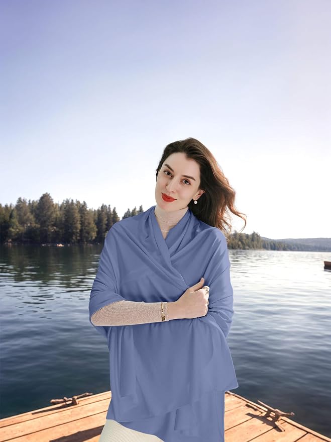 VENVSBEE Shawl Wraps for Women, Travel Scarf Soft Blanket Wrap Pashmina Travel Accessory for Airplane - Image 5