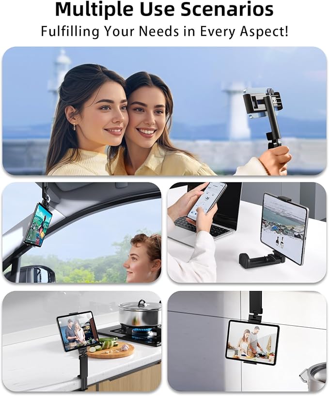 OGRANEE Airplane Tablet Holder Mount, Long Flight Essentials Travel Accessories for iPad, Foldable Tablet Stand for Plane Seat Back, Best Gifts for Travelers women, Fit for iPad, Phone, Switch, kindle - Image 8