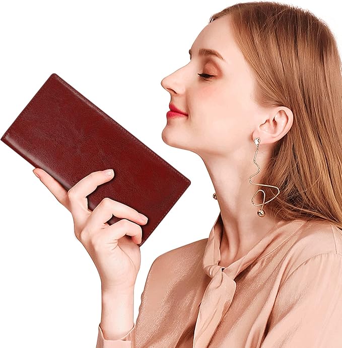 Ultra Slim Thin Leather Women Wallet RFID Blocking Credit Card Holder Bifold Long Ladies Billfold - Image 8
