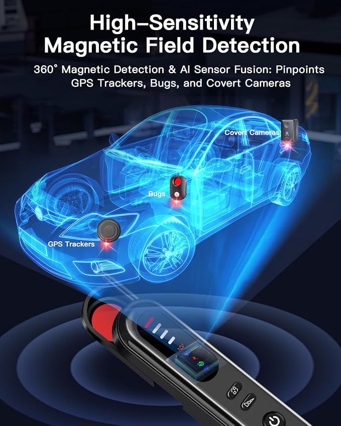 Hidden Camera Detector, Anti-Spy Camera Finder, RF Signal & WiFi Scanner, GPS Tracker & Bug Detector, 6 Modes Portable Privacy Protector for Travel, Hotel, Car, Bathroom– Spy Device Detection Pen - Image 5