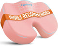 Memory Foam Seat Cushion for Office Chair, Car Seat, Pink, XL | Office Chair Cushion for Car, Airplane - Chair Pad for Long Sitting Sciatica, Hip, Coccyx,Tailbone Pain Relief, Butt Pillow by TushGuardSeatCushonsPillows