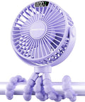 SWEETFULL Portable Stroller Fan with LED Display, 4 Speed Rechargeable Mini Clip On Fan, Built-in Non-Removable Rechargeable Battery,Sealed housing by SWEETFULL