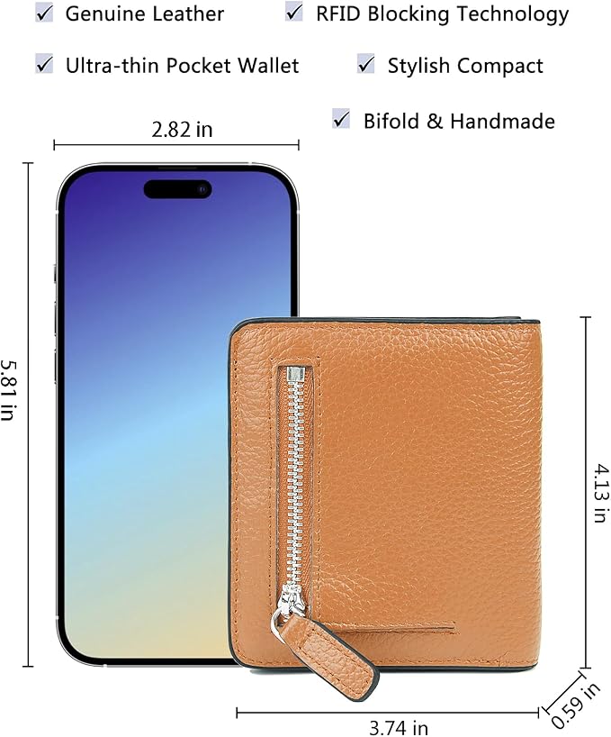 Small Leather Wallet for Women, Ladies Credit Card Holder RFID Blocking Women's Mini Bifold Pocket Purse - Image 5