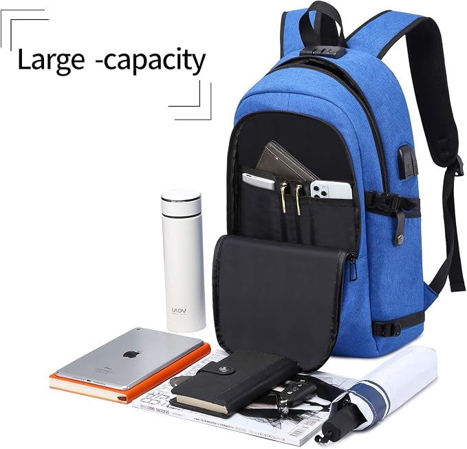 WENIG Durable Laptop Backpack Water Resistant Anti-Theft Bag with USB Charging Port and Lock, Slim Computer Business Backpacks for Women Men Fit 15.6 Inch Laptops - Image 3