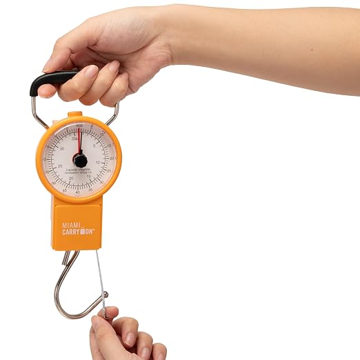 Mechanical Luggage Scale with Tape Measure, Up to 80 Pounds (Orange) - Image 4