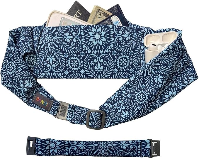 BANDI Plus Size Fanny Pack for Women – Travel-Ready Pocket Belt for Phone, Passport, Keys, Money, & Medical Devices (Pocketed Belt + Extender (28"-54"), Laurel) by BANDI