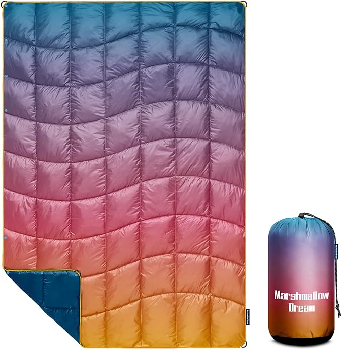 Camping Blanket,MINI Puffy Blanket Lightweight Windproof Water Resistant for Outdoors,Hiking,Beach,Car,Picnic,Stadium by MarshmallowDream