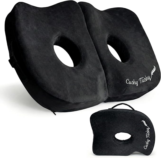 Seat Cushion | Premium Foldable Sit Bone Cushion for Pressure Relief, Hip, Hamstrings & Sciatica Comfort | Butt Pillow | Ergonomic Ischial Tuberosity Support for Home, Office & Driving by CushyTushy