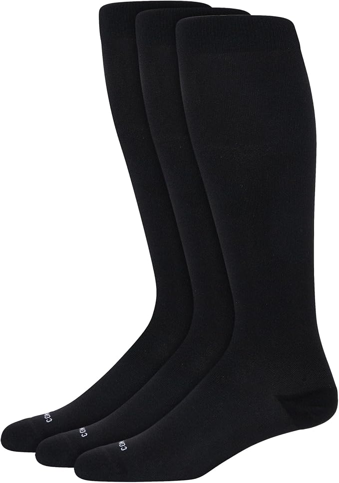 Nylon Knee High Socks - 15-20mmHg Graduated Compression Socks - Soft & Breathable Support Unisex Socks by Comrad