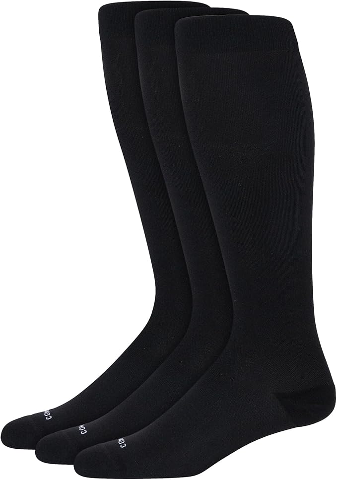 Nylon Knee High Socks - 15-20mmHg Graduated Compression Socks - Soft & Breathable Support Unisex Socks by Comrad