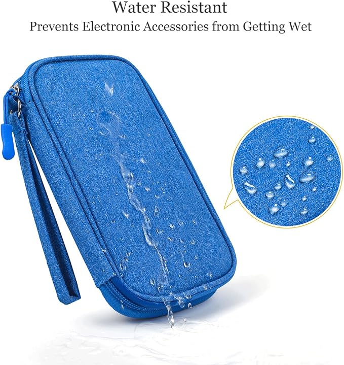 CAAORDKSO Travel Cord Organizer - Electronics Organizer Case, Cable Organizer Bag Pouch Waterproof Portable Accessories Case for Cord, Charger, Phone, Power Bank, Earphone (Blue) - Image 3