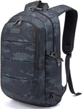 Tzowla Travel Laptop Backpack Water Resistant Anti-Theft Bag with Giant Tumbler Holder Pocket and Lock 15.6 Inch Computer Business Backpacks for Women Men Work College Gift,Casual Daypack(BlueCamo) by Tzowla